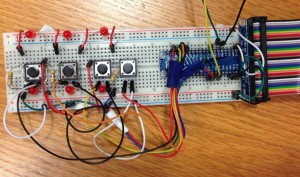 armband circuit implemented on breadboard